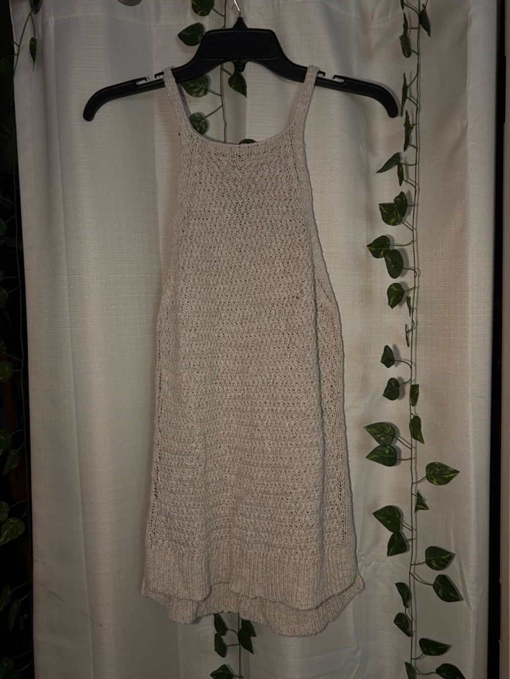 Tommy Bahama Cream Crochet Halter Top